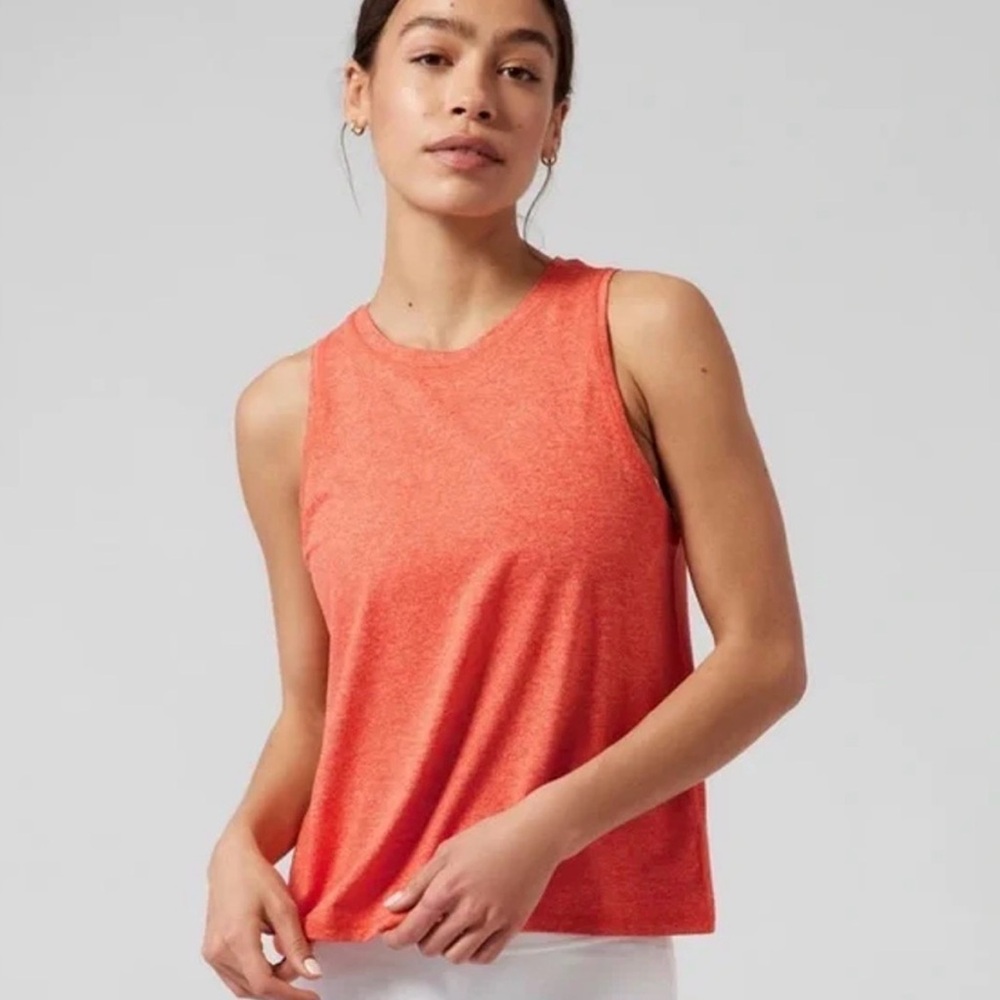 Athleta Heathered Orange Athletic Uptempo Tank Top Size XS
